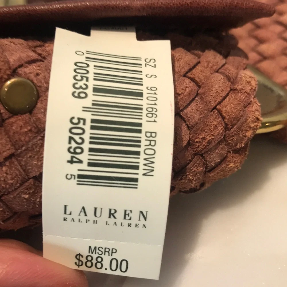 Ralph Lauren Woven Belt with Gold Buckle - Picture 7 of 8